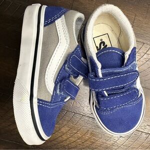 Vans Toddler Royal Blue and Light Gray Sneakers